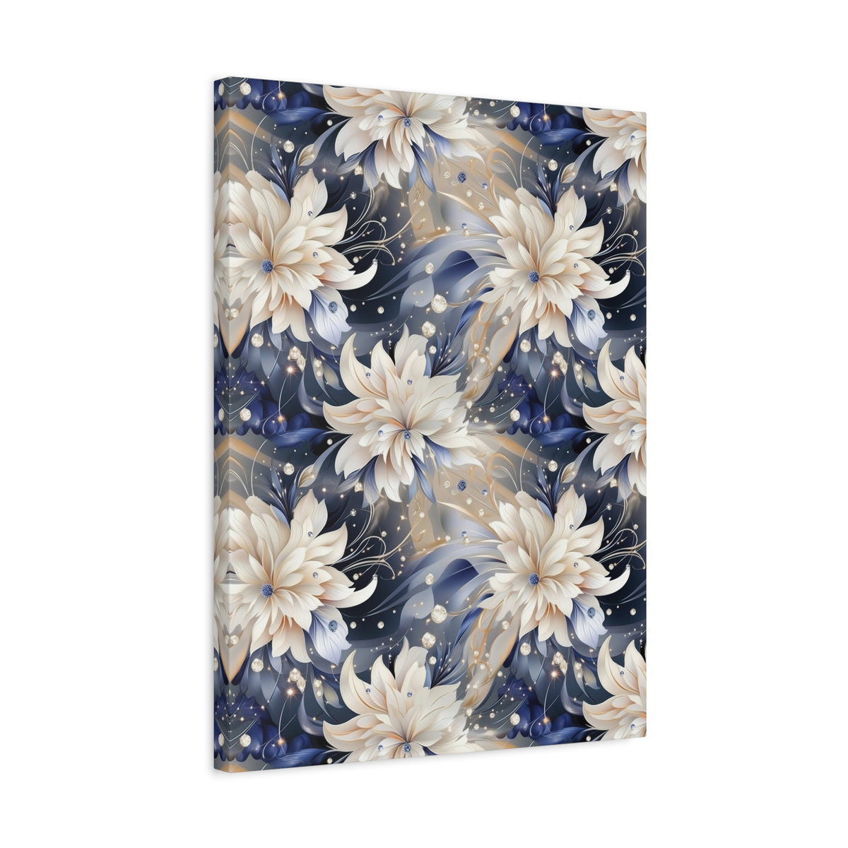 Nocturnal Bloom Pattern 003 - 18 in x 24 in Matte Canvas, Stretched, 1.25 in