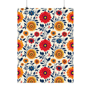 Mexican Floral Fiesta Pattern 040 - 18 in x 24 in Matte Poster