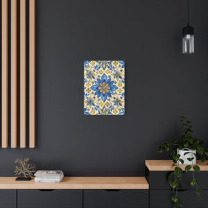 Folk Floral Pattern, Portuguese Inspired 02 - 18 in x 24 in Matte Canvas, Stretched, 1.25 in