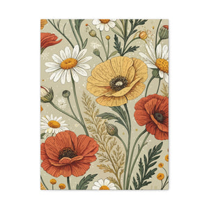Wildflowers Pattern 044 - 18 in x 24 in Matte Canvas, Stretched, 1.25 in