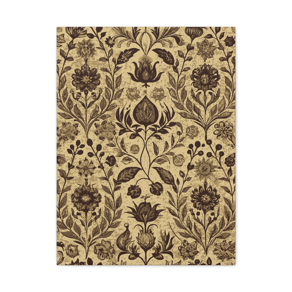 Folk Floral Pattern, Afghan Inspired 02 - 18 in x 24 in Matte Canvas, Stretched, 1.25 in