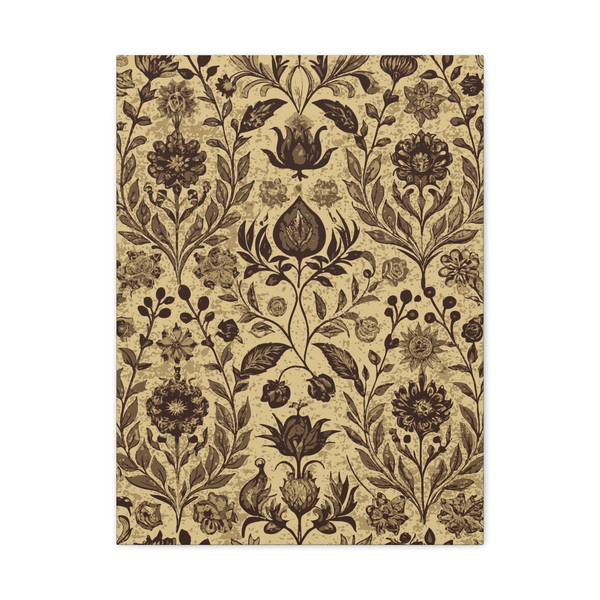 Folk Floral Pattern, Afghan Inspired 02 - 18 in x 24 in Matte Canvas, Stretched, 1.25 in
