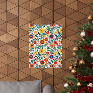 Mexican Floral Fiesta Pattern 023 - 18 in x 24 in Matte Poster