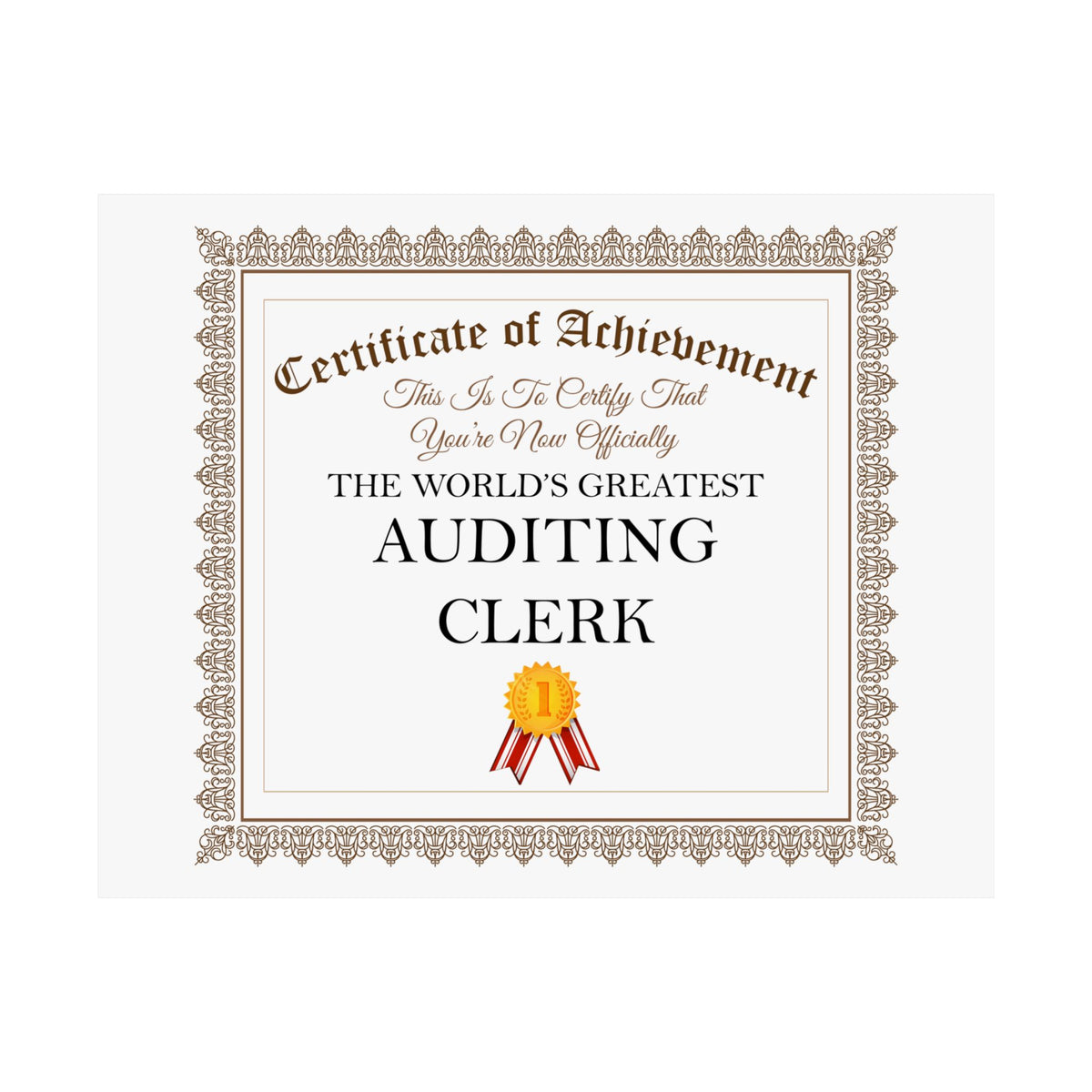 World's Greatest Auditing Clerk - 14 in x 11 in Matte Poster