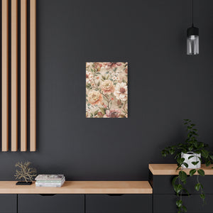 Folk Floral Pattern, Japanese Inspired 03 - 18 in x 24 in Matte Canvas, Stretched, 1.25 in