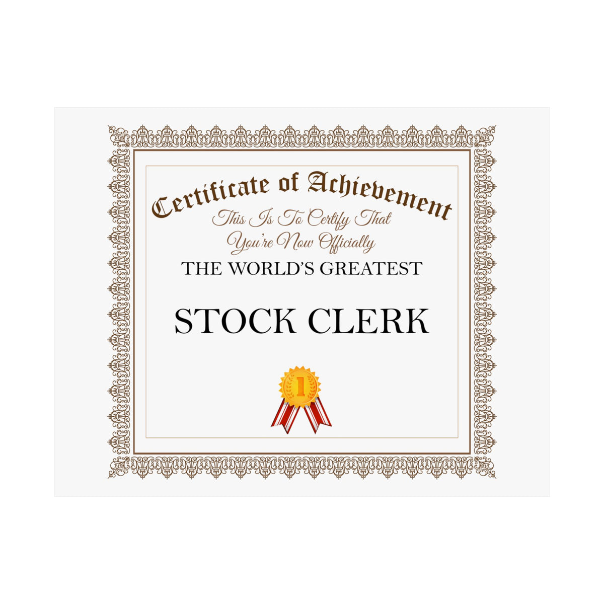 World's Greatest Stock Clerk - 14 in x 11 in Matte Poster