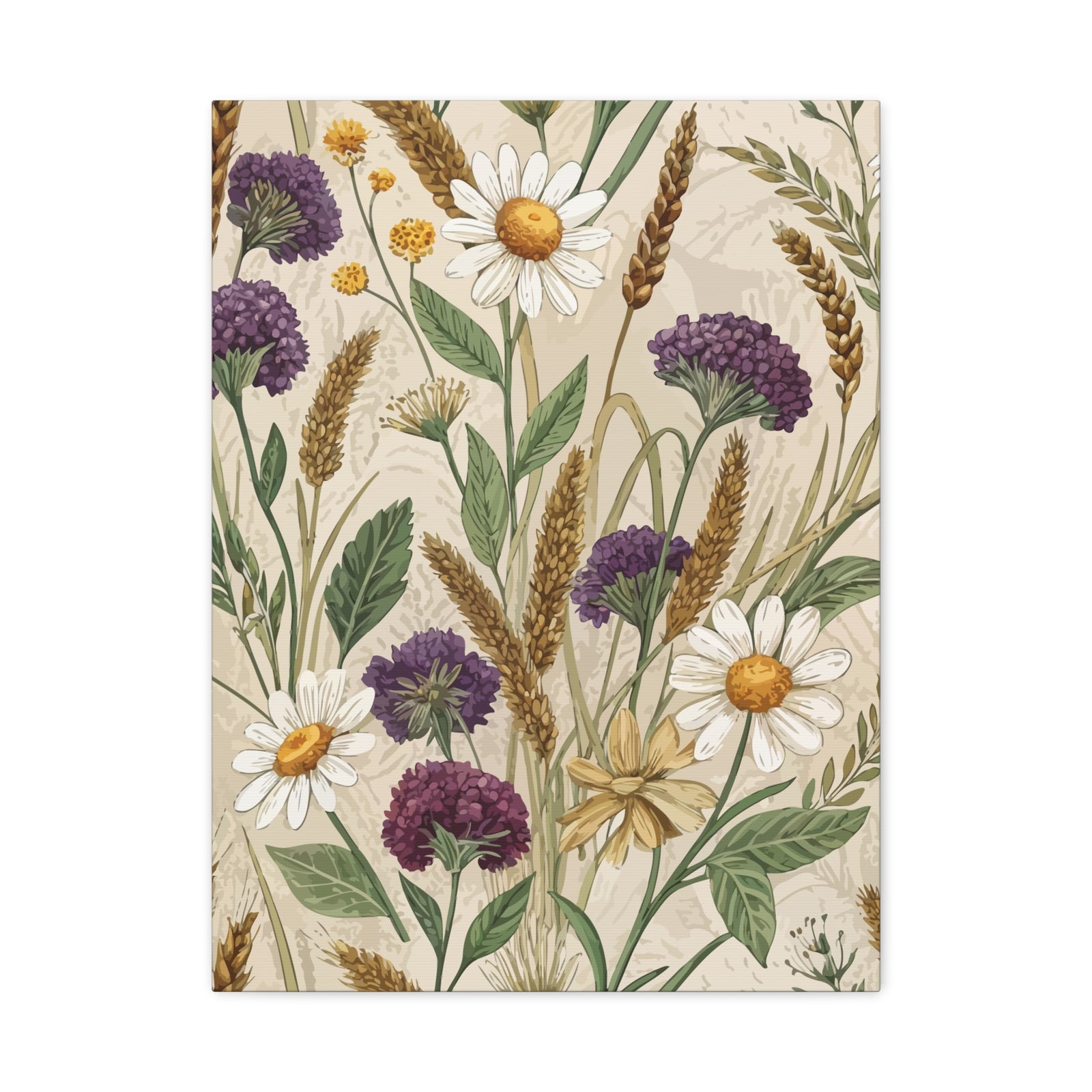 Wildflowers Pattern 082 - 18 in x 24 in Matte Canvas, Stretched, 1.25 in