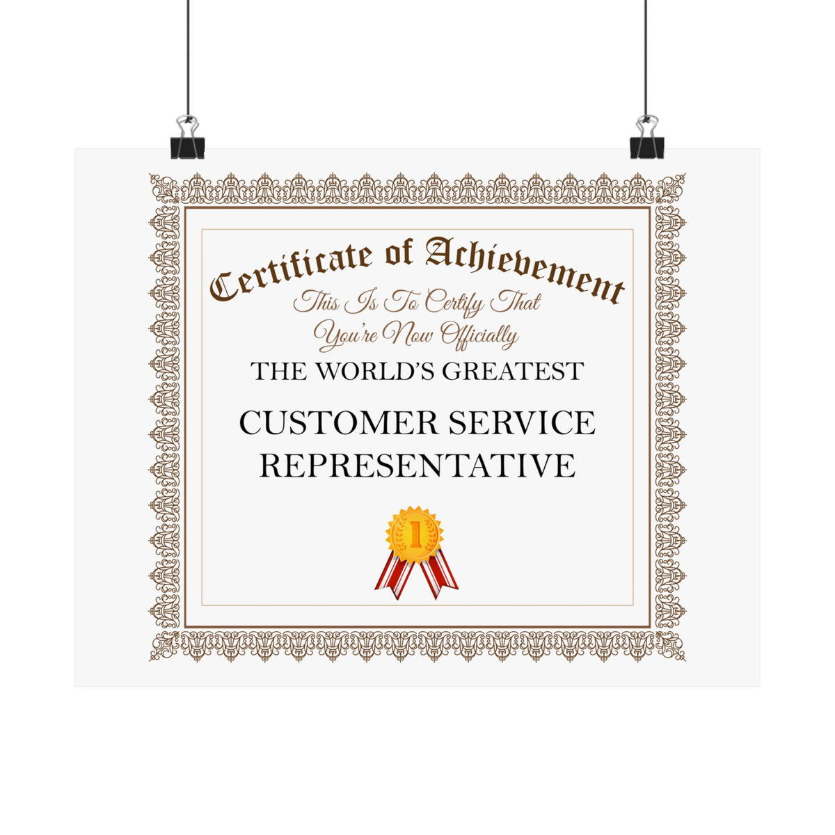World's Greatest Customer Service Representative - 14 in x 11 in Matte Poster
