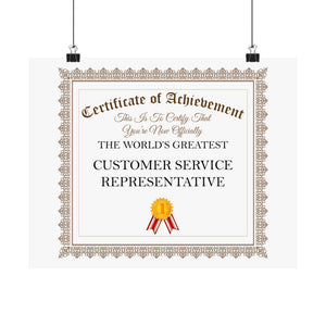 World's Greatest Customer Service Representative - 14 in x 11 in Matte Poster