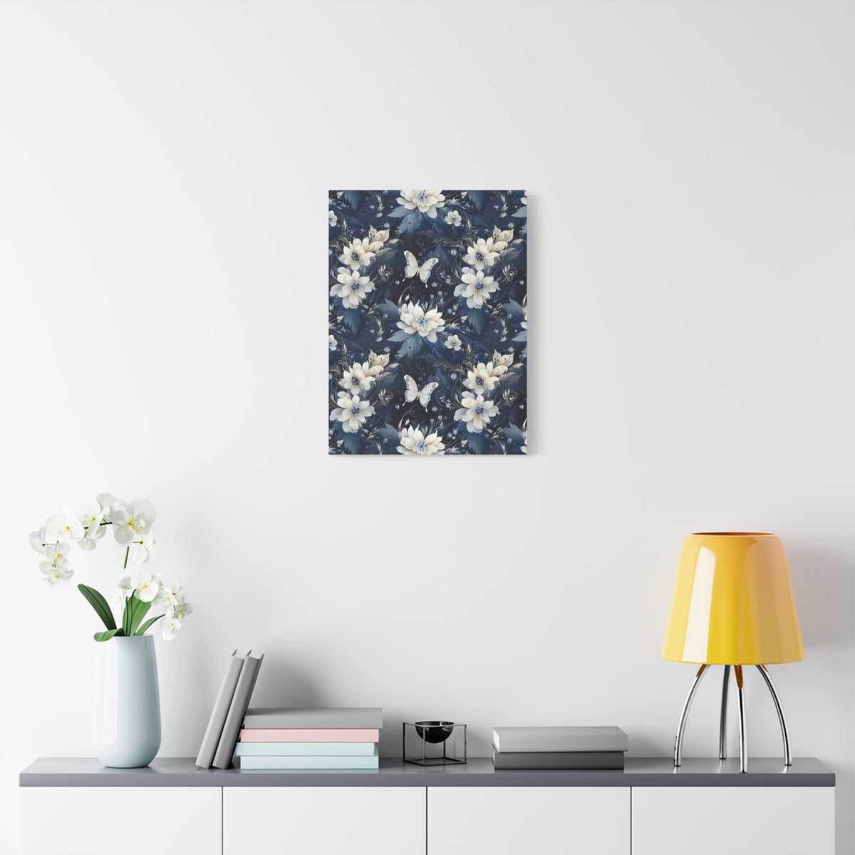 Nocturnal Bloom Pattern 004 - 18 in x 24 in Matte Canvas, Stretched, 1.25 in