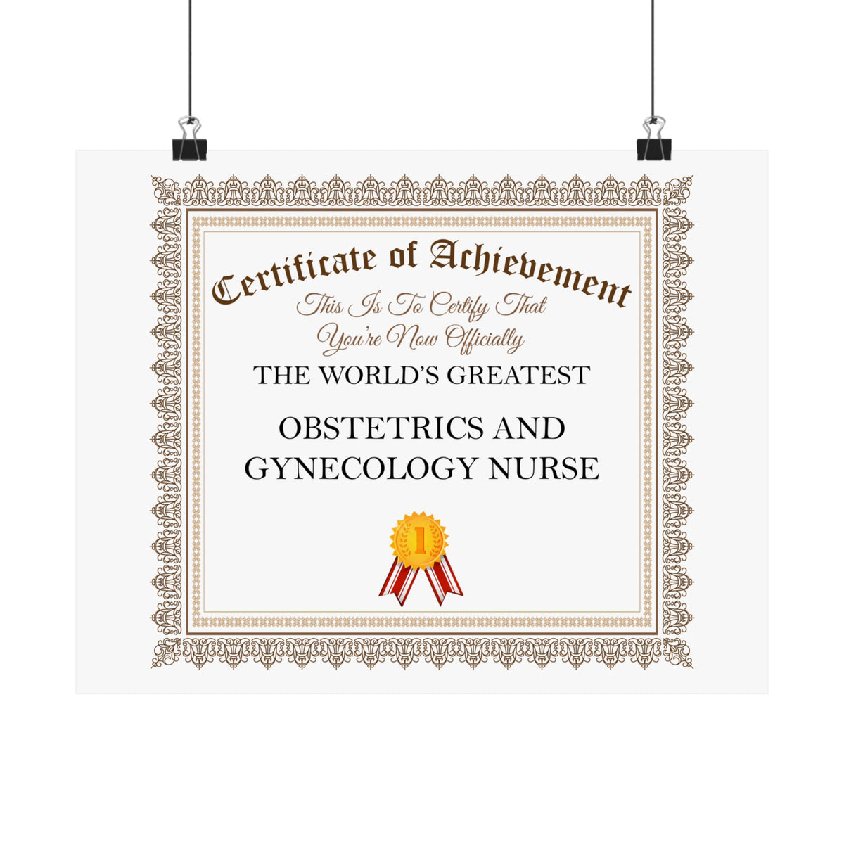 World's Greatest Obstetrics And Gynecology Nurse - 14 in x 11 in Matte Poster