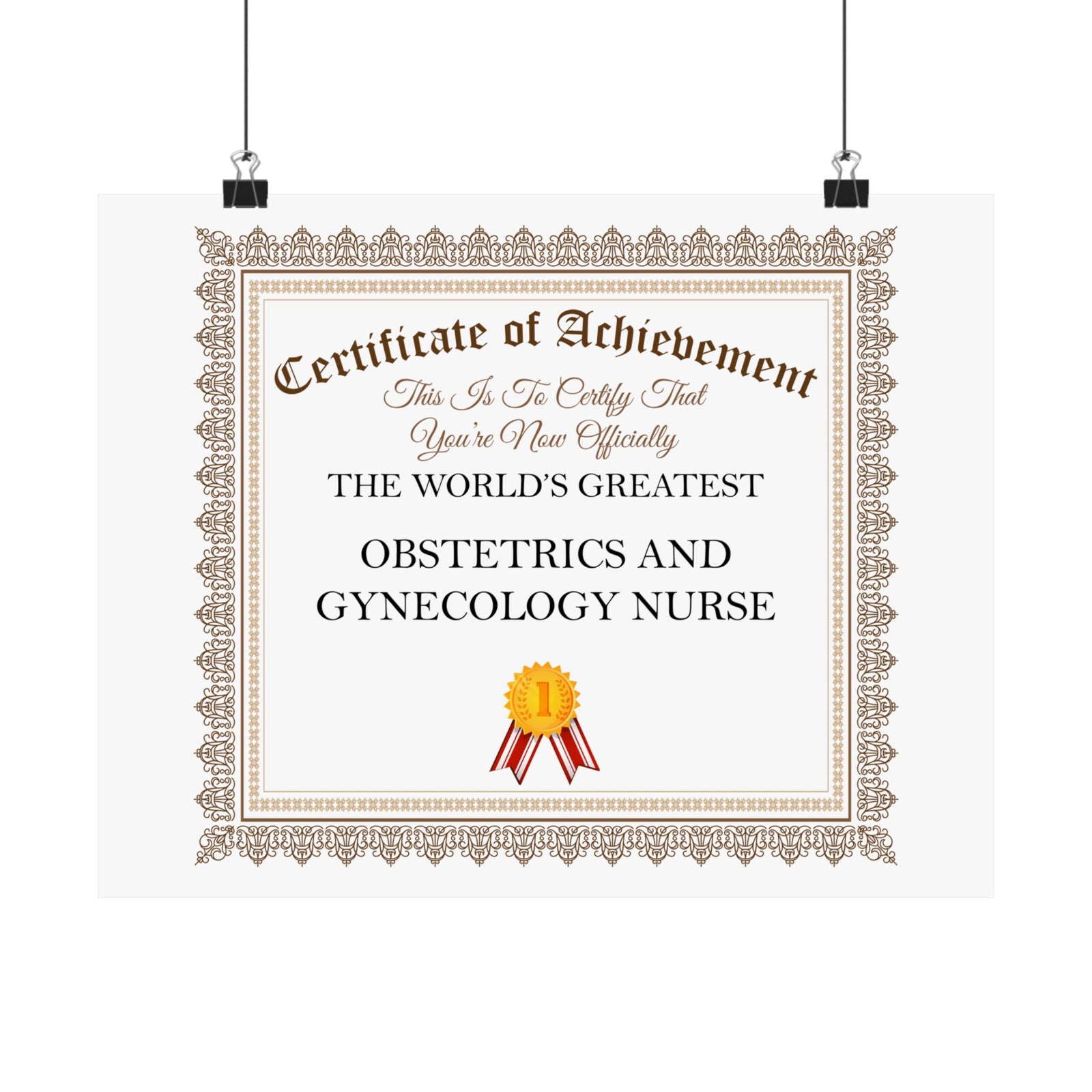 World's Greatest Obstetrics And Gynecology Nurse - 14 in x 11 in Matte Poster