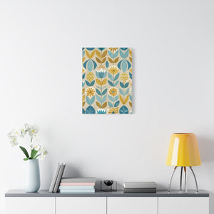 Folk Floral Pattern, Scandinavian Inspired 06 - 18 in x 24 in Matte Canvas, Stretched, 1.25 in