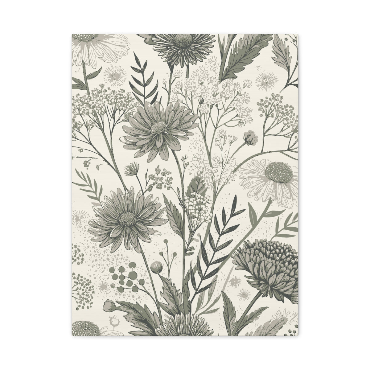 Wildflowers Pattern 072 - 18 in x 24 in Matte Canvas, Stretched, 1.25 in