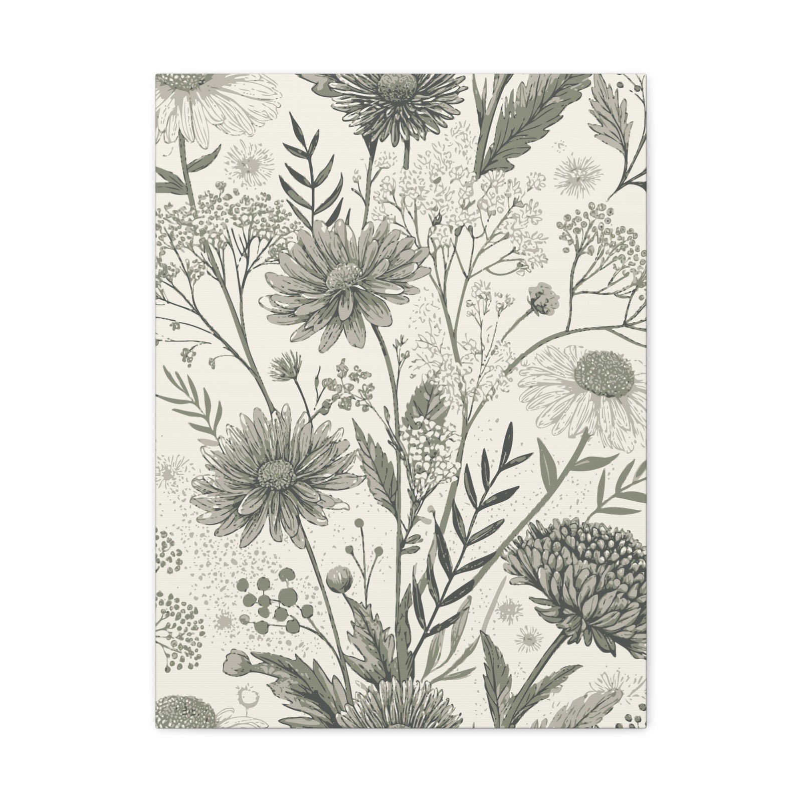 Wildflowers Pattern 072 - 18 in x 24 in Matte Canvas, Stretched, 1.25 in