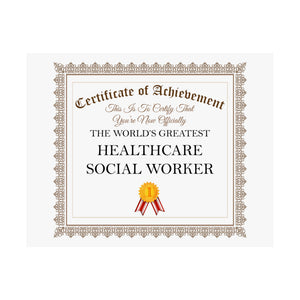 World's Greatest Healthcare Social Worker - 14 in x 11 in Matte Poster