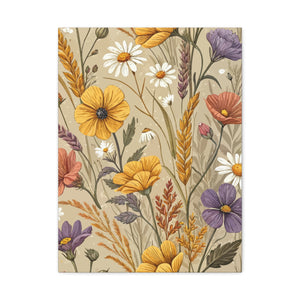 Wildflowers Pattern 174 - 18 in x 24 in Matte Canvas, Stretched, 1.25 in