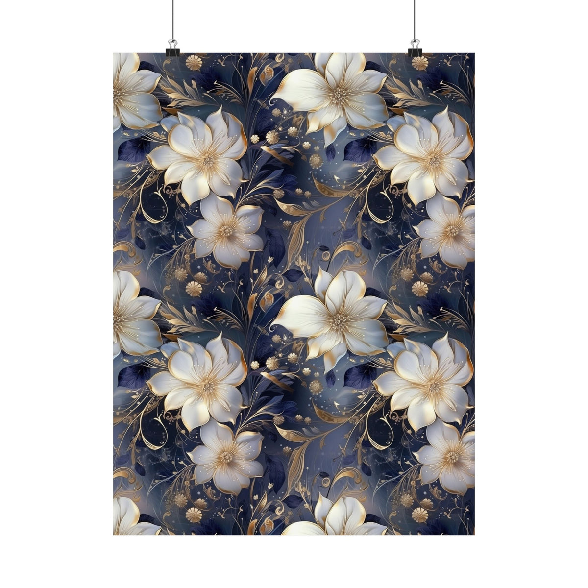 Nocturnal Bloom Pattern 010 - 18 in x 24 in Matte Poster