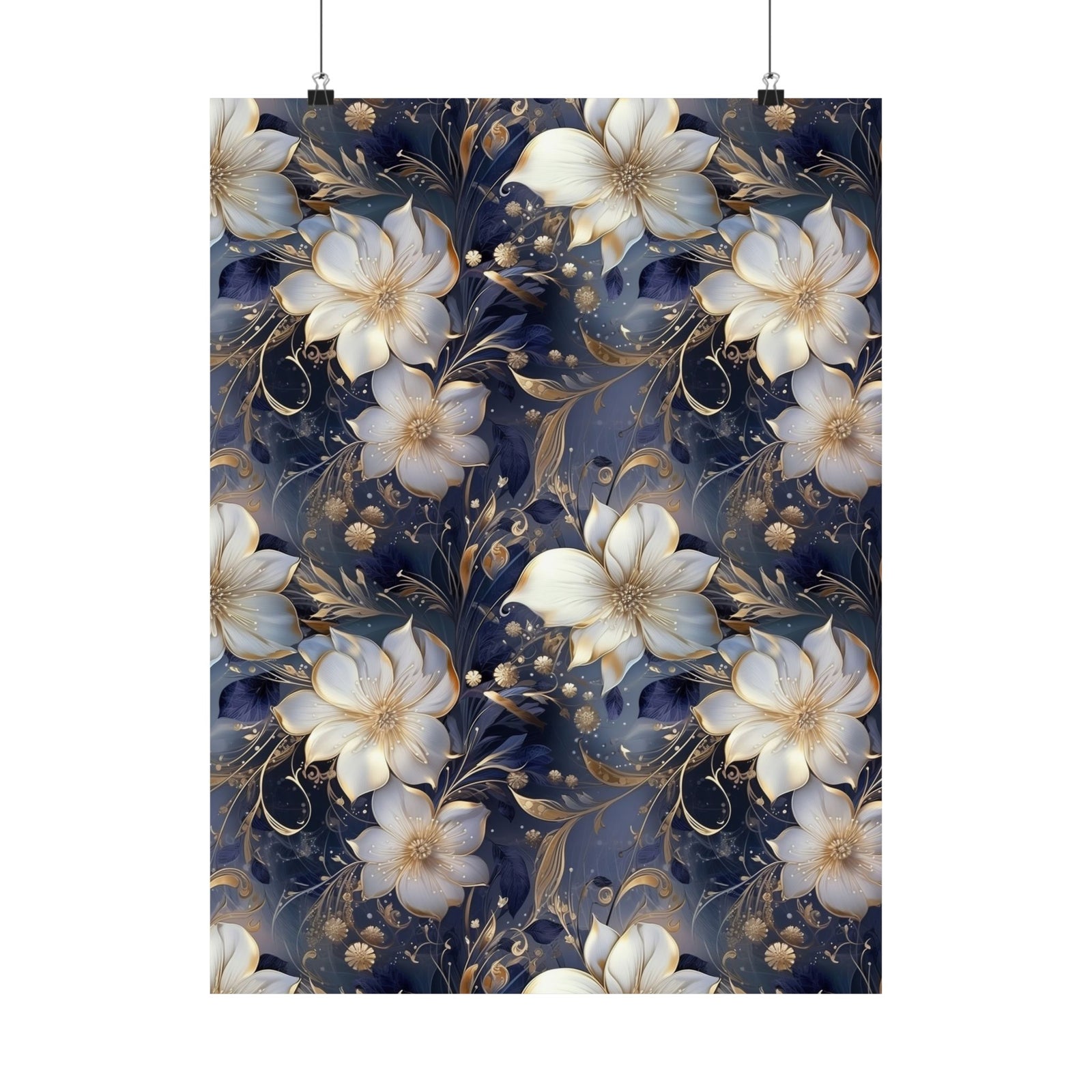 Nocturnal Bloom Pattern 010 - 18 in x 24 in Matte Poster