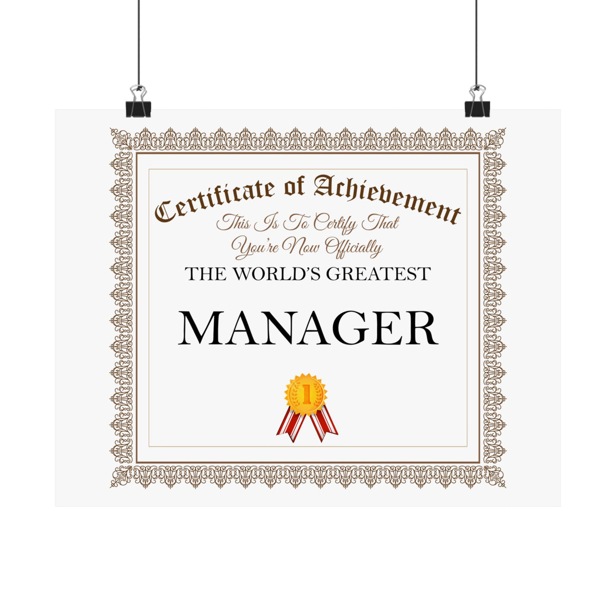 World's Greatest Manager - 14 in x 11 in Matte Poster