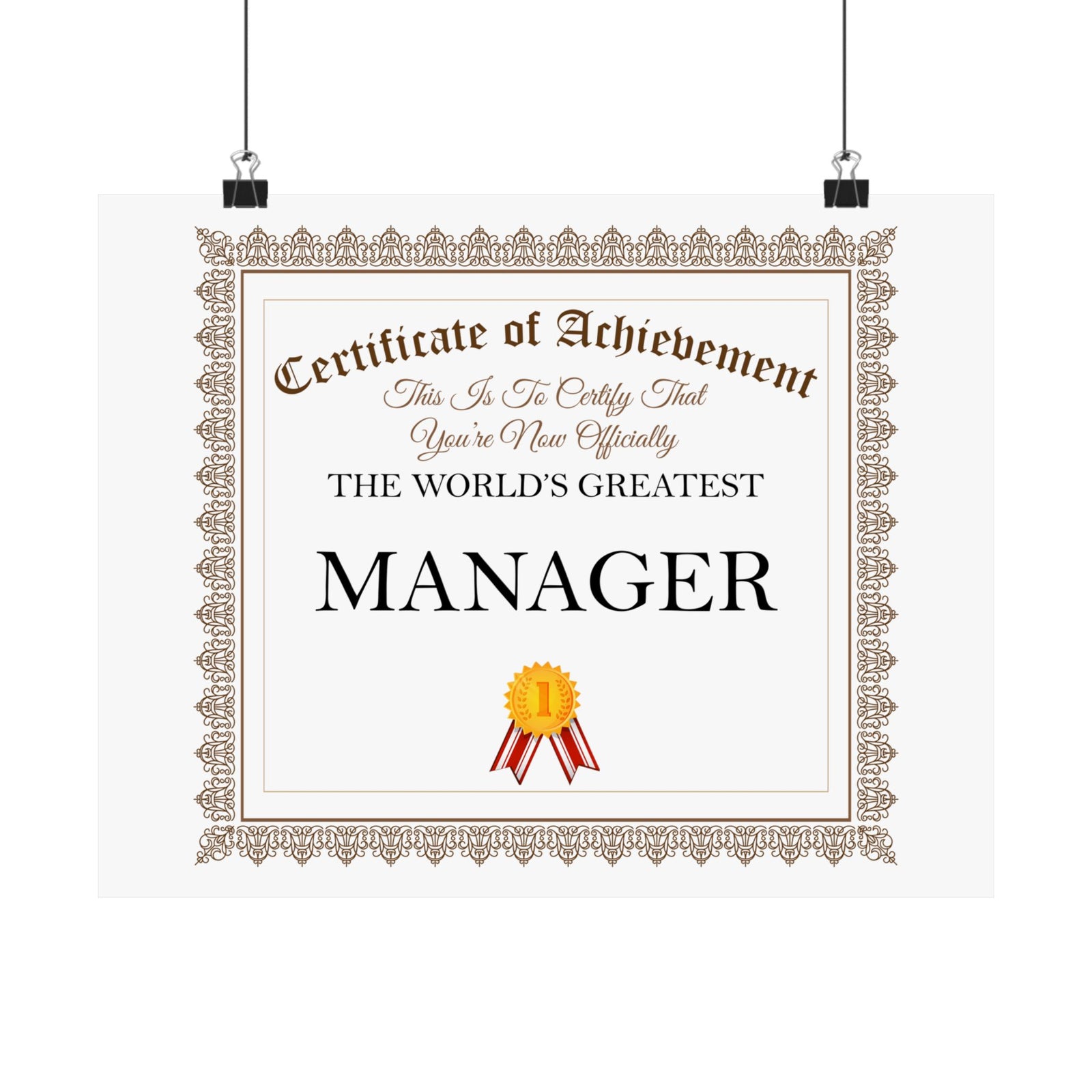 World's Greatest Manager - 14 in x 11 in Matte Poster