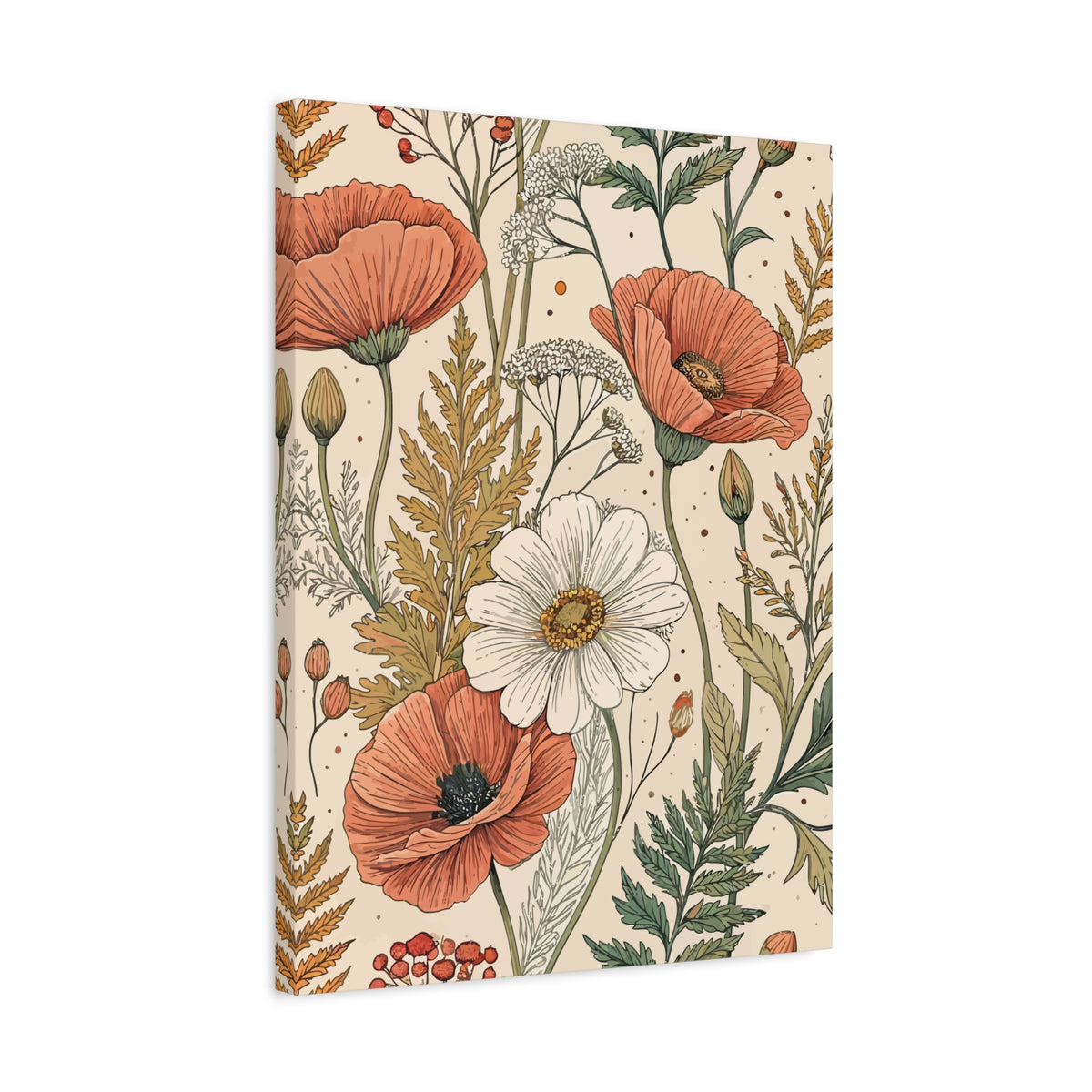 Wildflowers Pattern 018 - 18 in x 24 in Matte Canvas, Stretched, 1.25 in