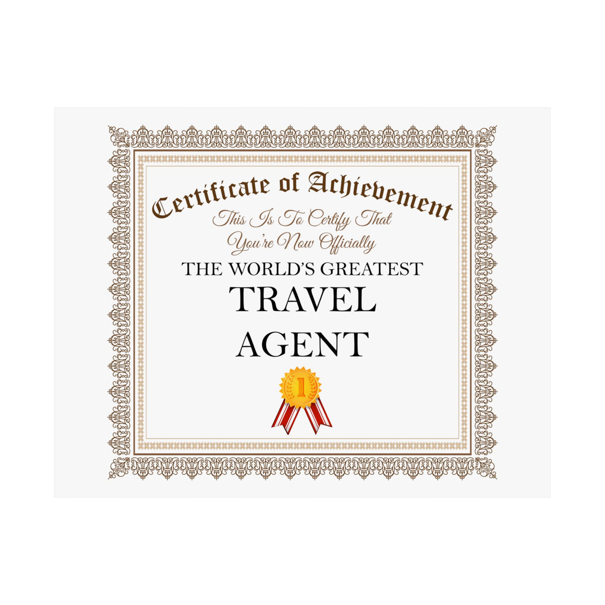 World's Greatest Travel Agent - 14 in x 11 in Matte Poster