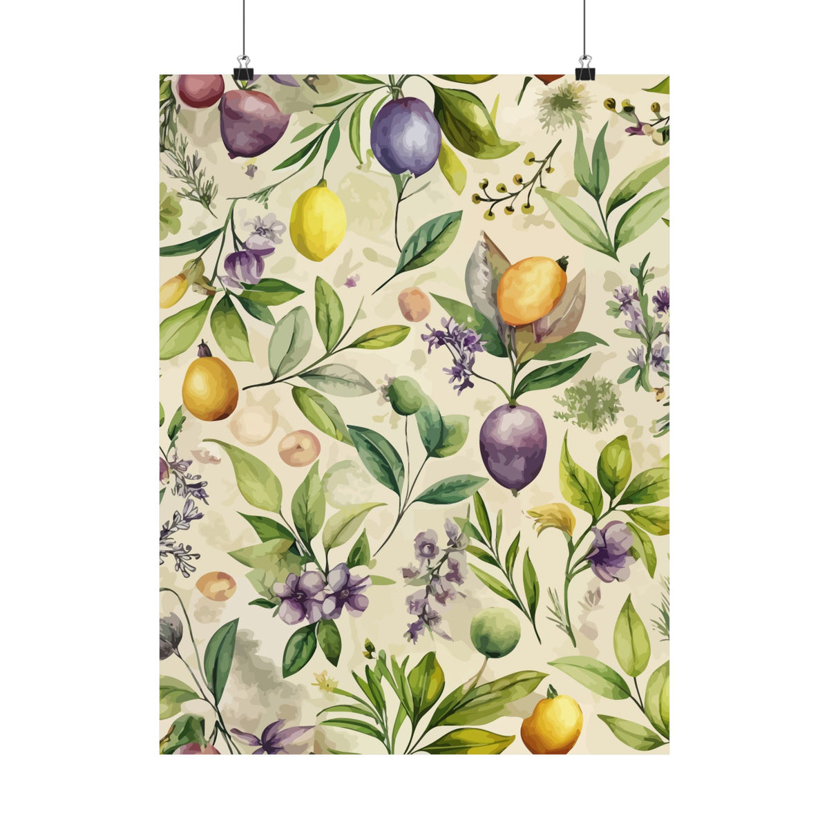 Folk Floral Pattern, Italian Inspired 01 - 18 in x 24 in Matte Poster