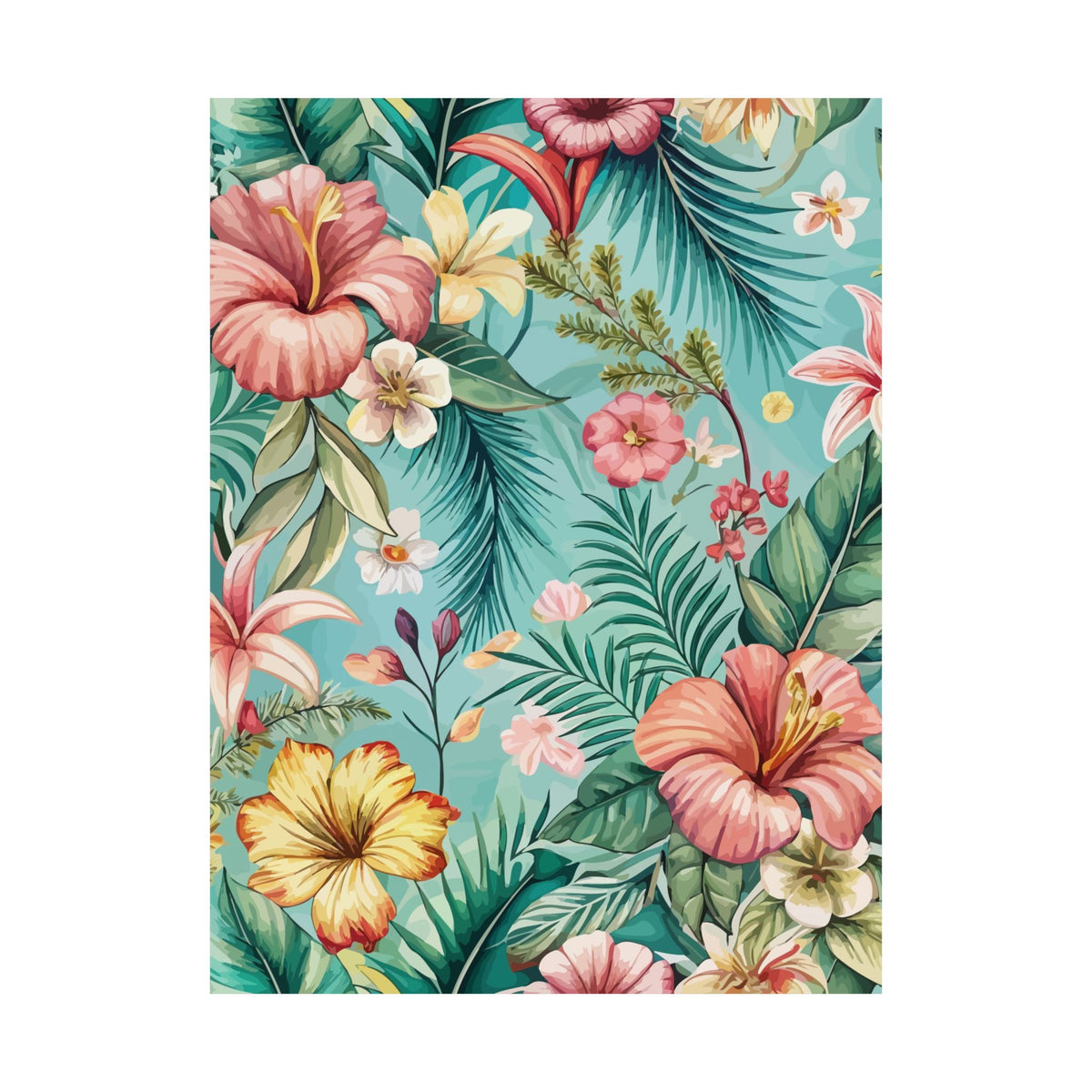 Folk Floral Pattern, Balinese Inspired 02 - 18 in x 24 in Matte Poster