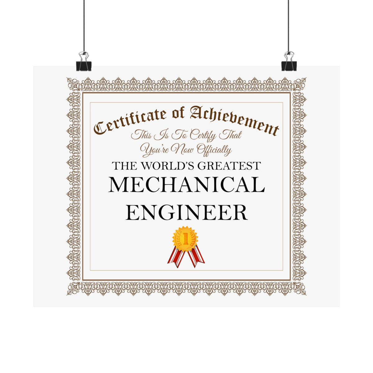 World's Greatest Mechanical Engineer - 14 in x 11 in Matte Poster