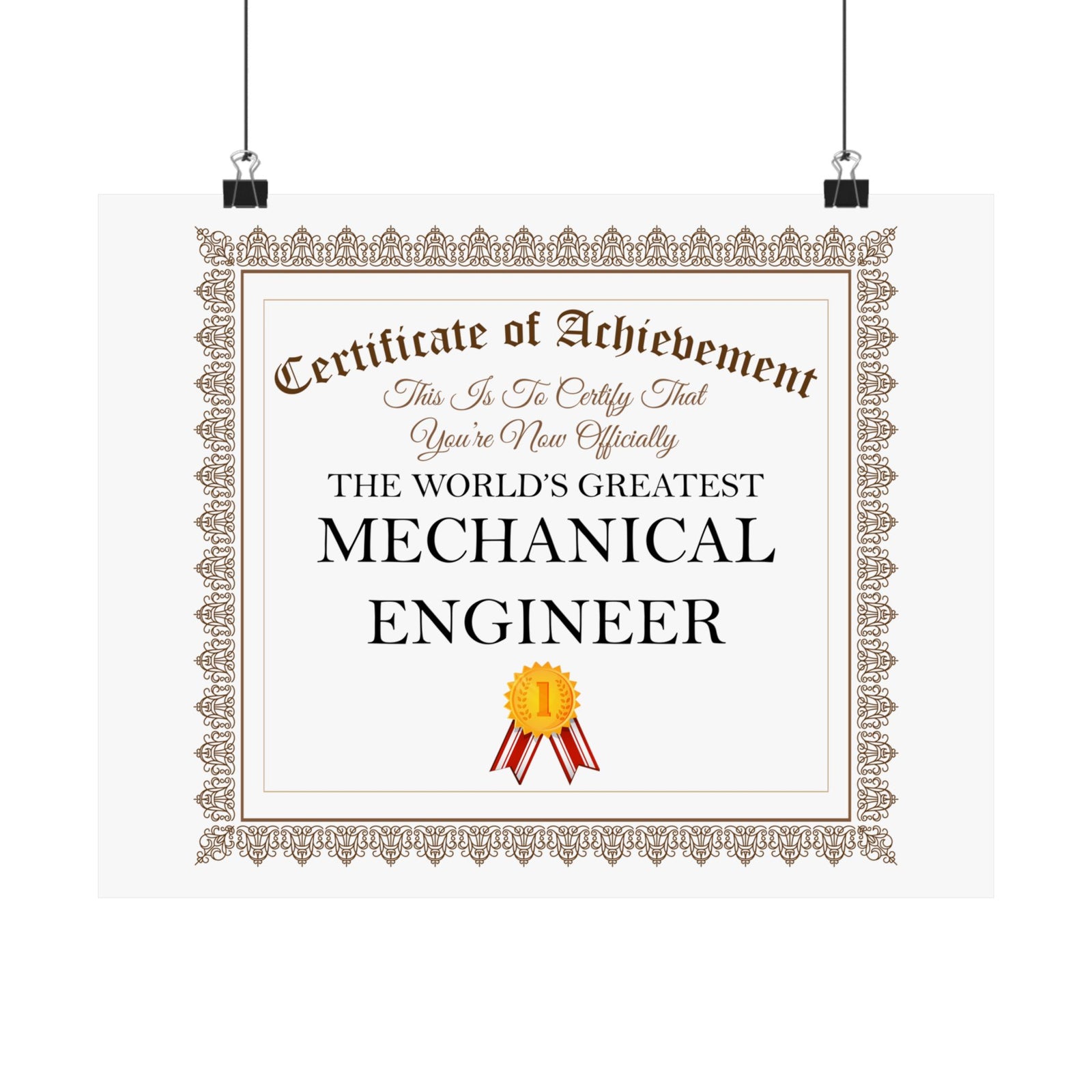 World's Greatest Mechanical Engineer - 14 in x 11 in Matte Poster
