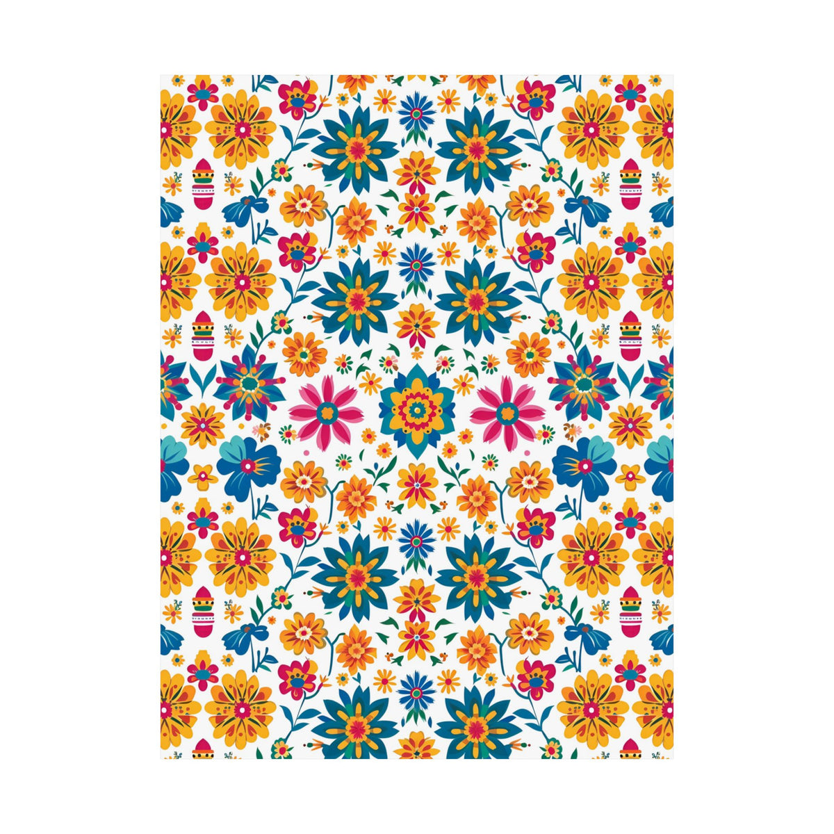 Mexican Floral Fiesta Pattern 025 - 18 in x 24 in Matte Poster