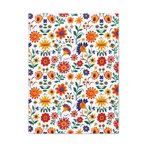 Mexican Floral Fiesta Pattern 024 - 18 in x 24 in Matte Canvas, Stretched, 1.25 in