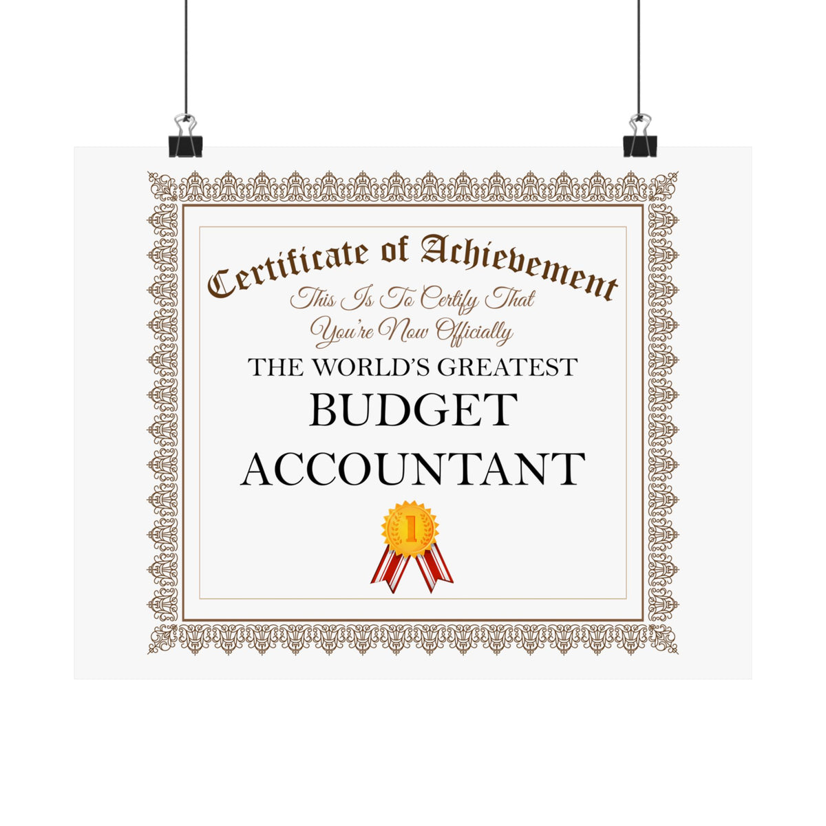 World's Greatest Budget Accountant - 14 in x 11 in Matte Poster