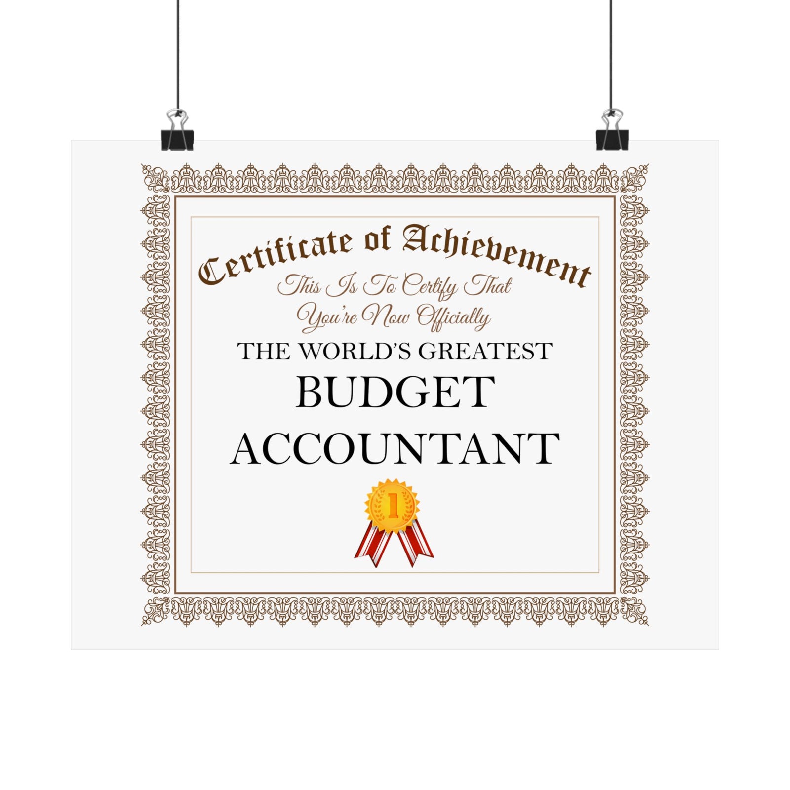 World's Greatest Budget Accountant - 14 in x 11 in Matte Poster