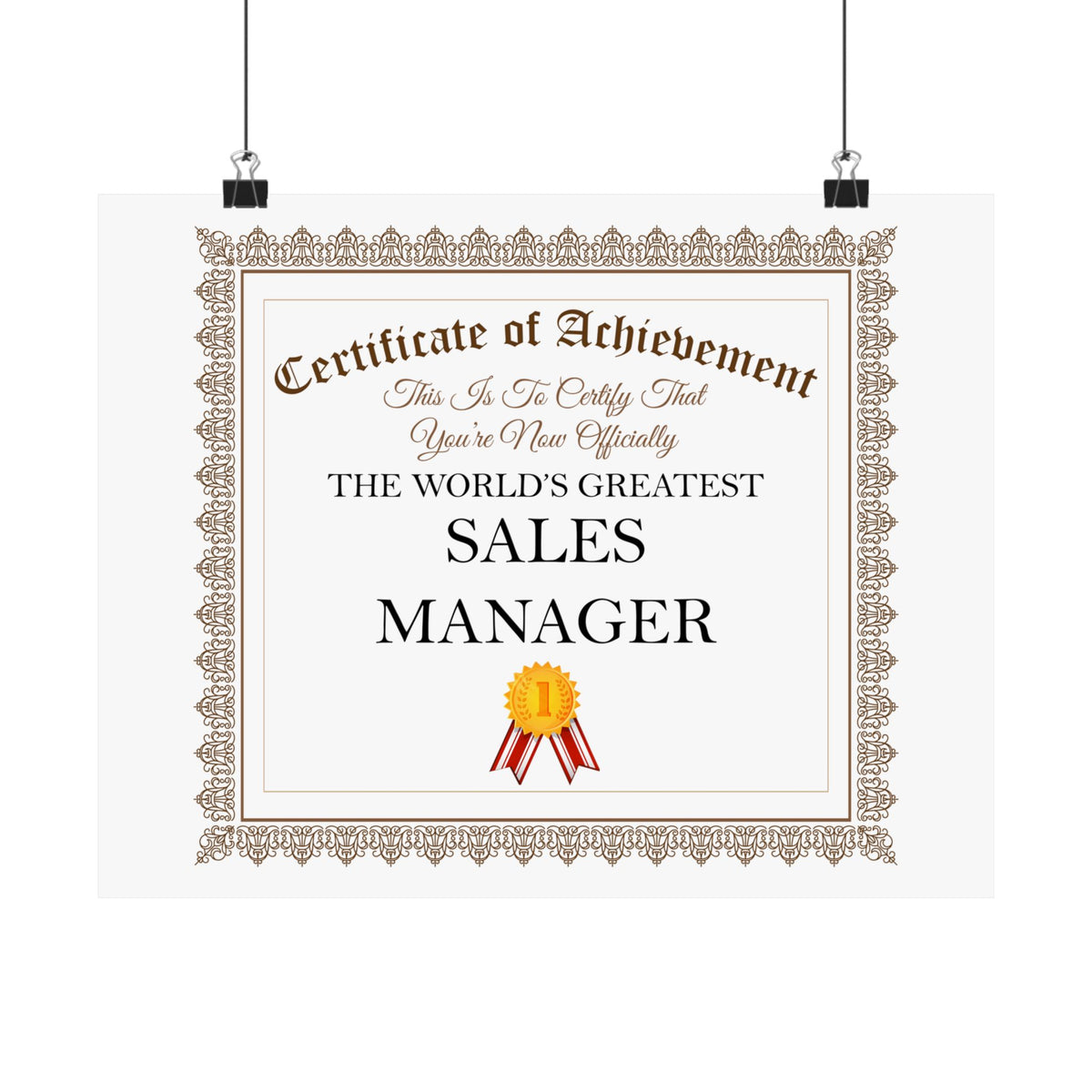 World's Greatest Sales Manager - 14 in x 11 in Matte Poster