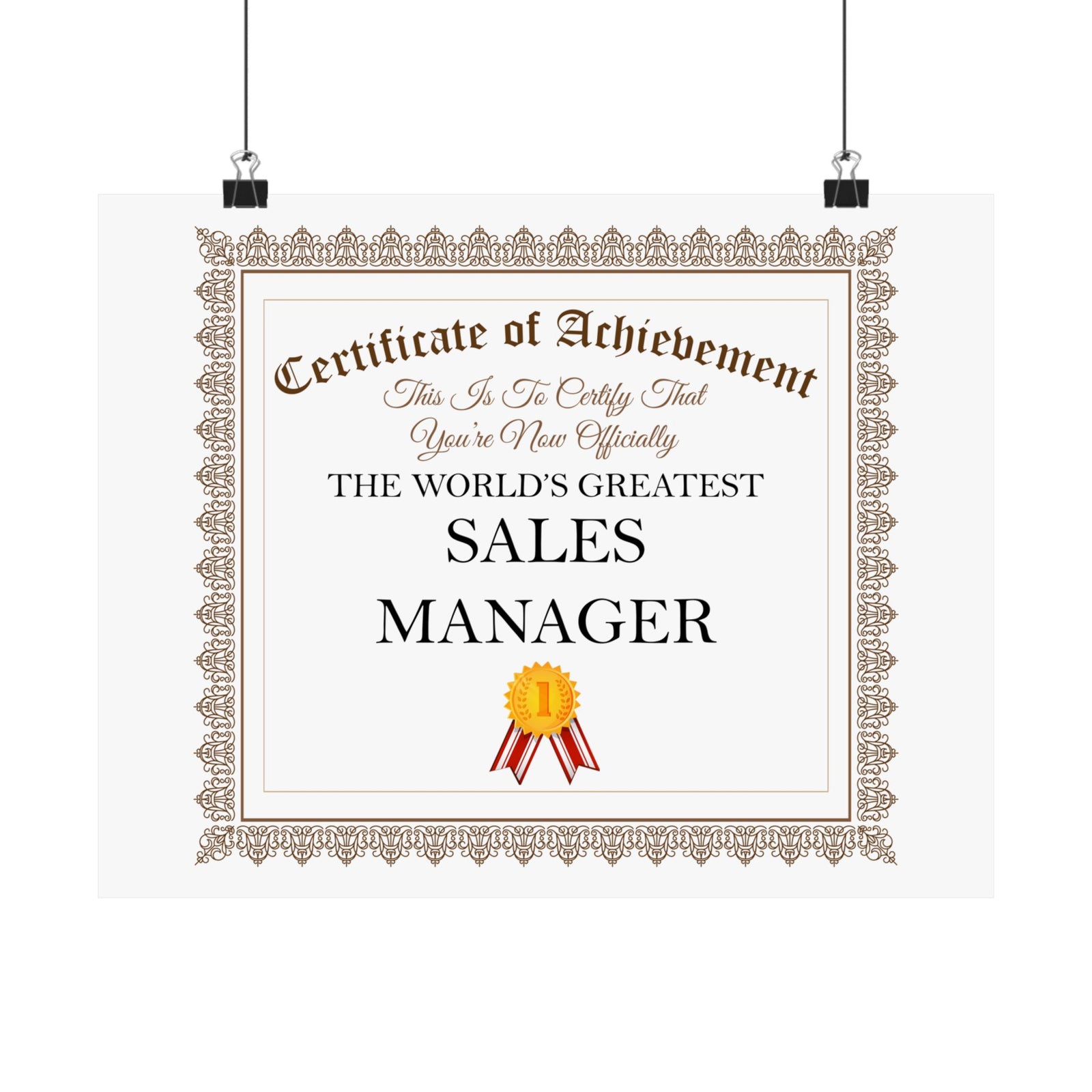 World's Greatest Sales Manager - 14 in x 11 in Matte Poster