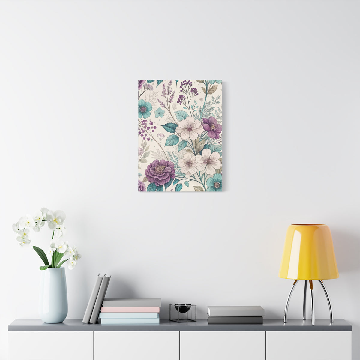 Wildflowers Pattern 163 - 18 in x 24 in Matte Canvas, Stretched, 1.25 in
