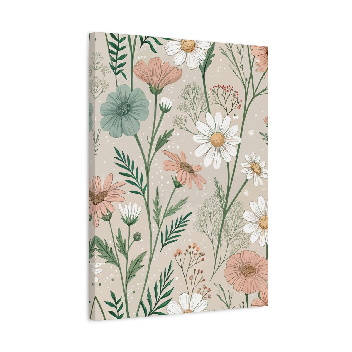 Wildflowers Pattern 143 - 18 in x 24 in Matte Canvas, Stretched, 1.25 in