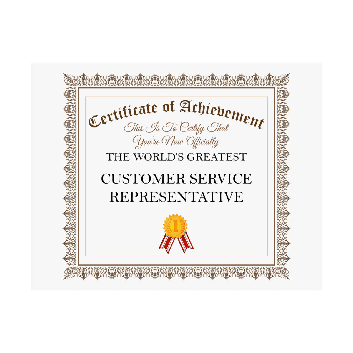 World's Greatest Customer Service Representative - 14 in x 11 in Matte Poster