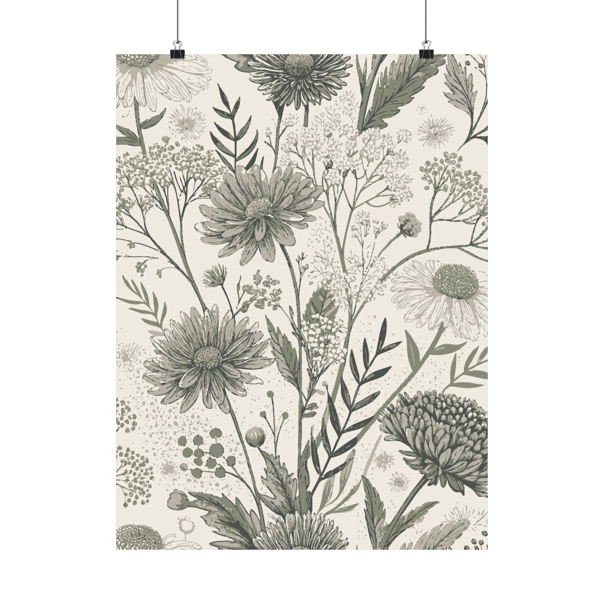 Wildflowers Pattern 072 - 18 in x 24 in Matte Poster