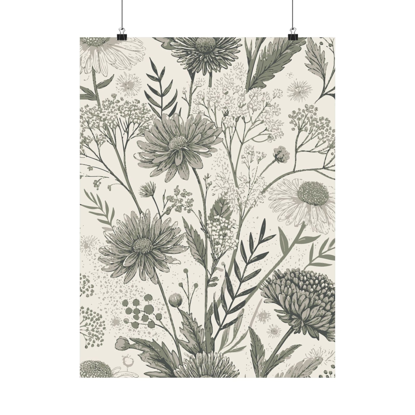 Wildflowers Pattern 072 - 18 in x 24 in Matte Poster
