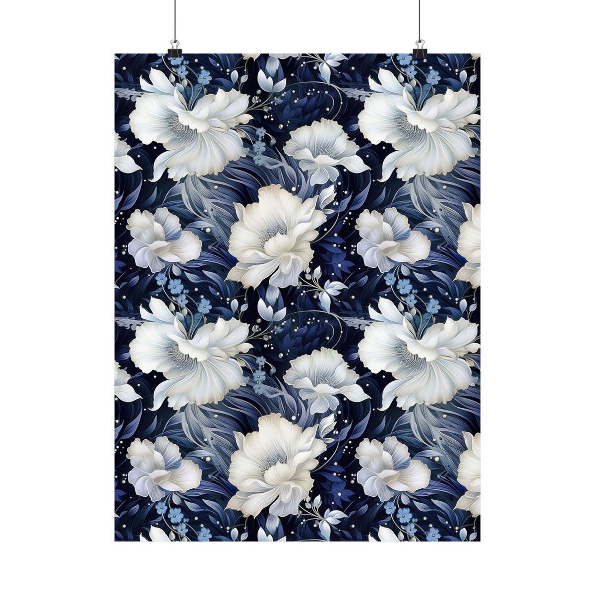 Nocturnal Bloom Pattern 007 - 18 in x 24 in Matte Poster