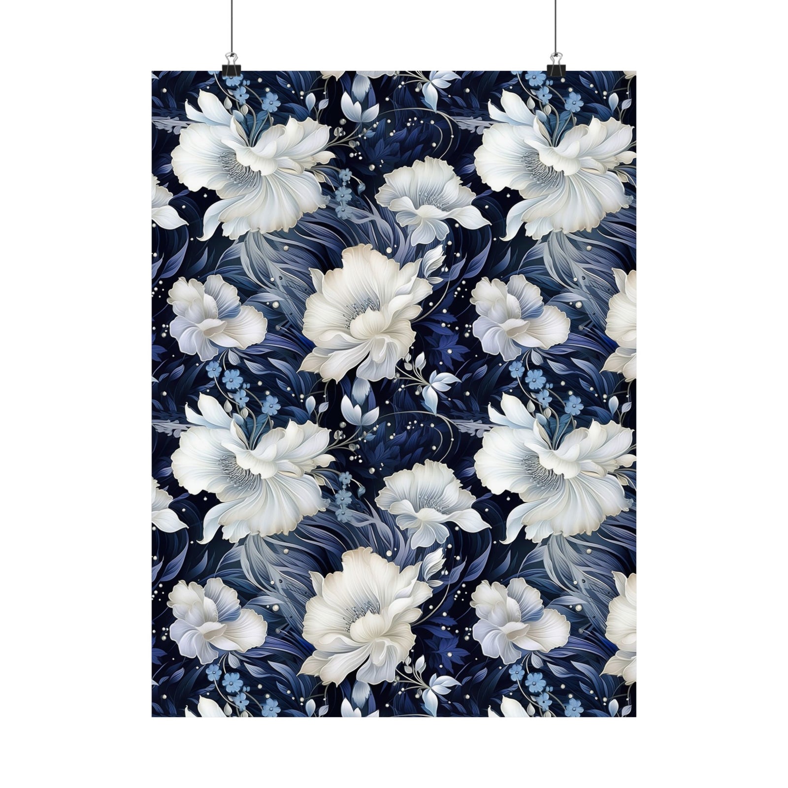 Nocturnal Bloom Pattern 007 - 18 in x 24 in Matte Poster