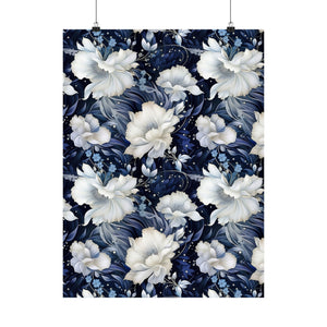 Nocturnal Bloom Pattern 007 - 18 in x 24 in Matte Poster
