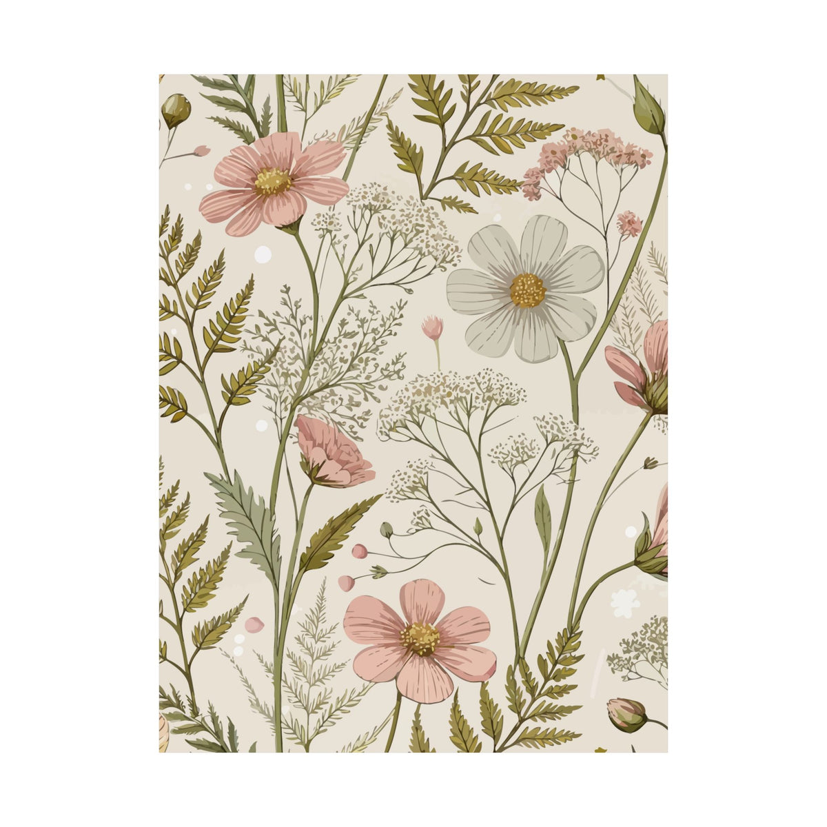 Wildflowers Pattern 053 - 18 in x 24 in Matte Poster