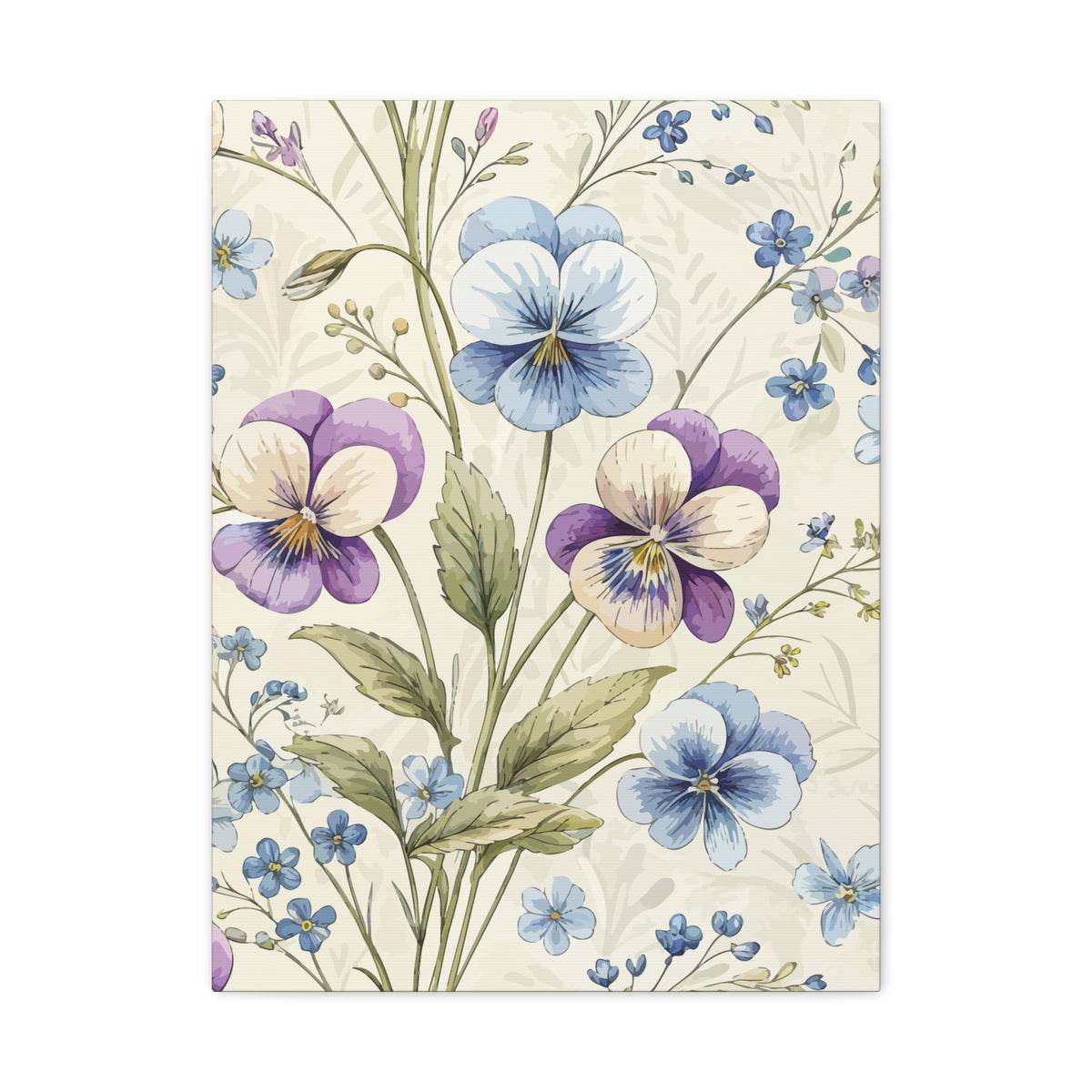 Wildflowers Pattern 160 - 18 in x 24 in Matte Canvas, Stretched, 1.25 in