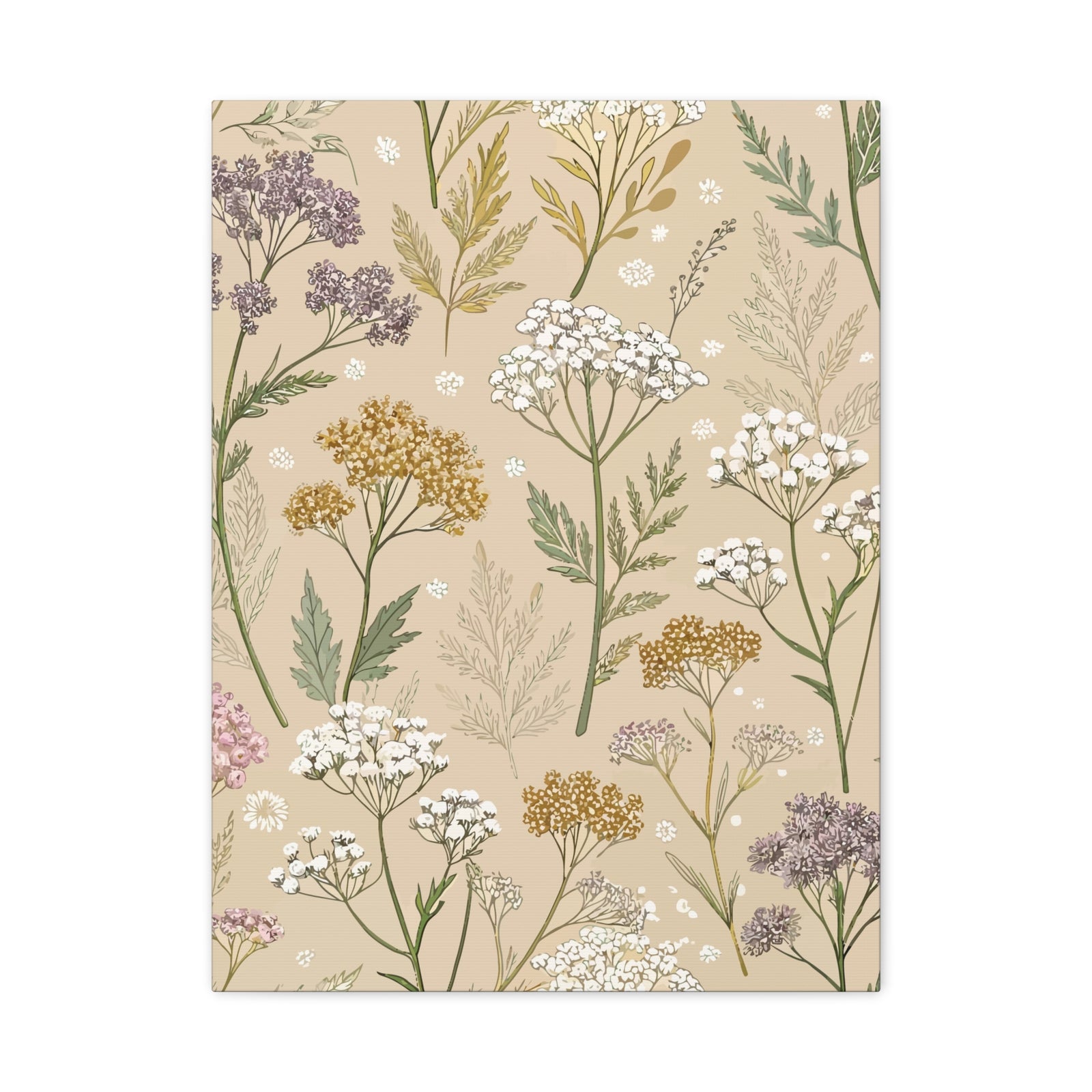 Wildflowers Pattern 067 - 18 in x 24 in Matte Canvas, Stretched, 1.25 in