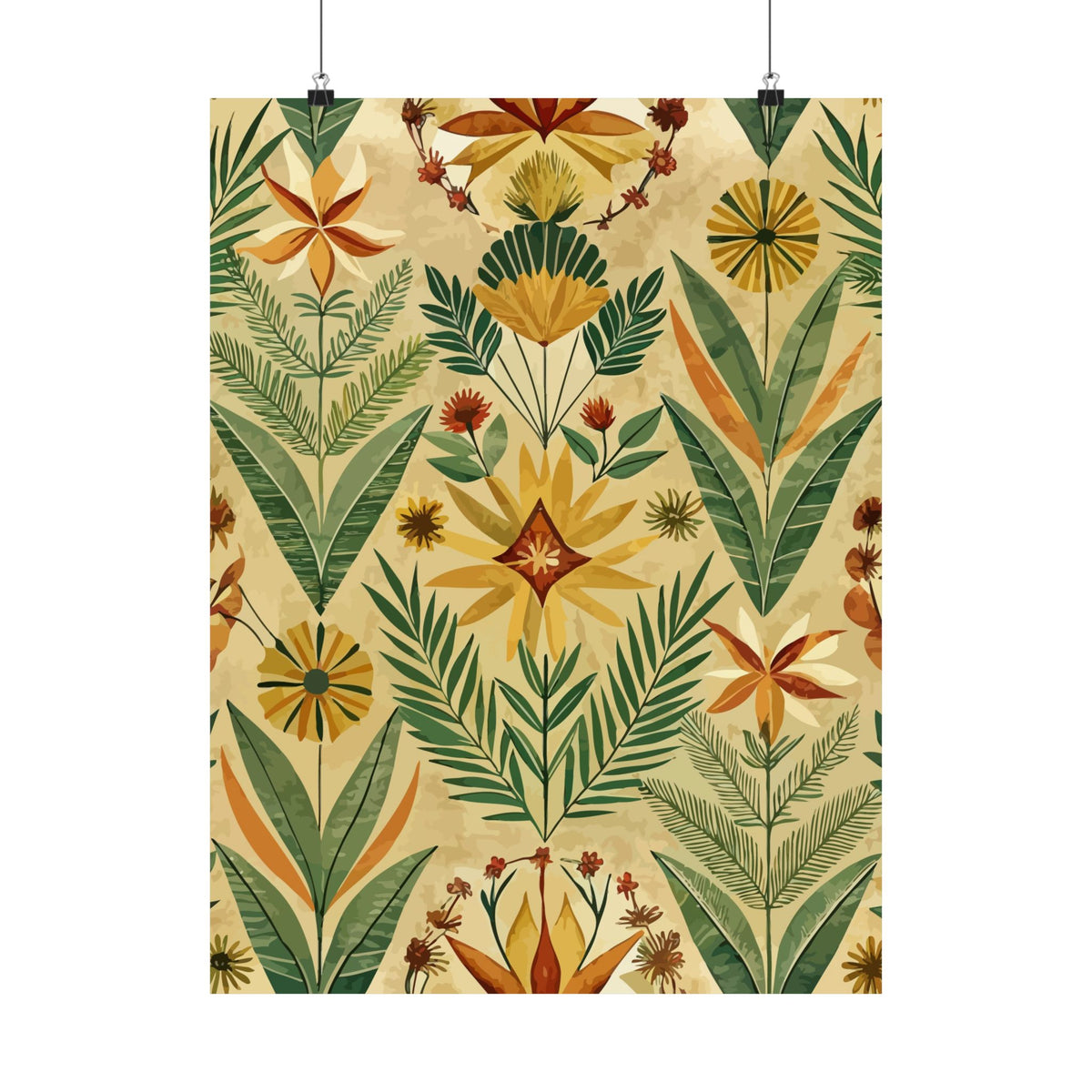 Folk Floral Pattern, Kenyan Inspired 02 - 18 in x 24 in Matte Poster