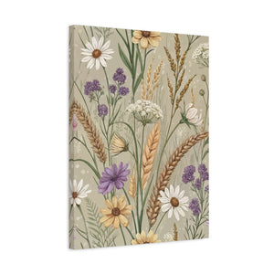 Wildflowers Pattern 134 - 18 in x 24 in Matte Canvas, Stretched, 1.25 in